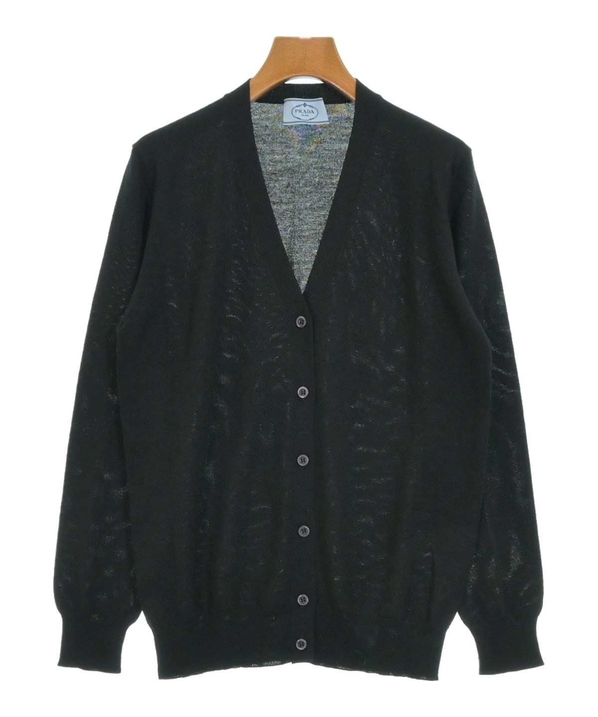 PRADA プラダ カーディガン M 黒 【古着】【中古】【送料無料】 PRADA - PRADA プラダ カーディガン M 黒 【古着】【中古】【送料無料