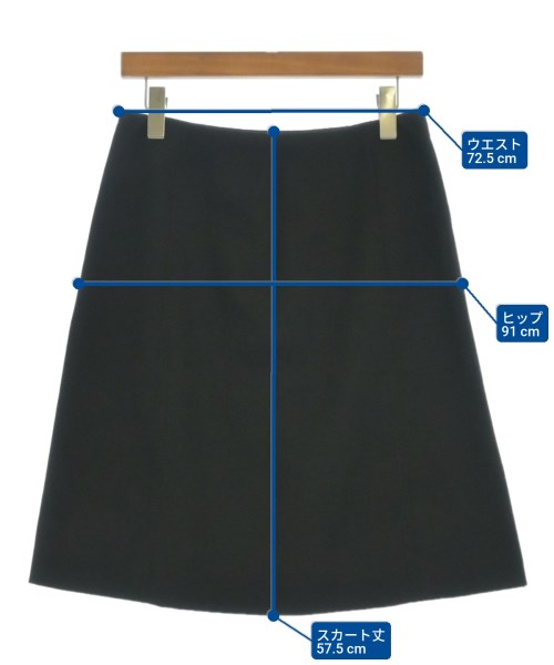 PRADA（プラダ）ひざ丈スカート 黒 サイズ:42(M位) レディース/2200681090064