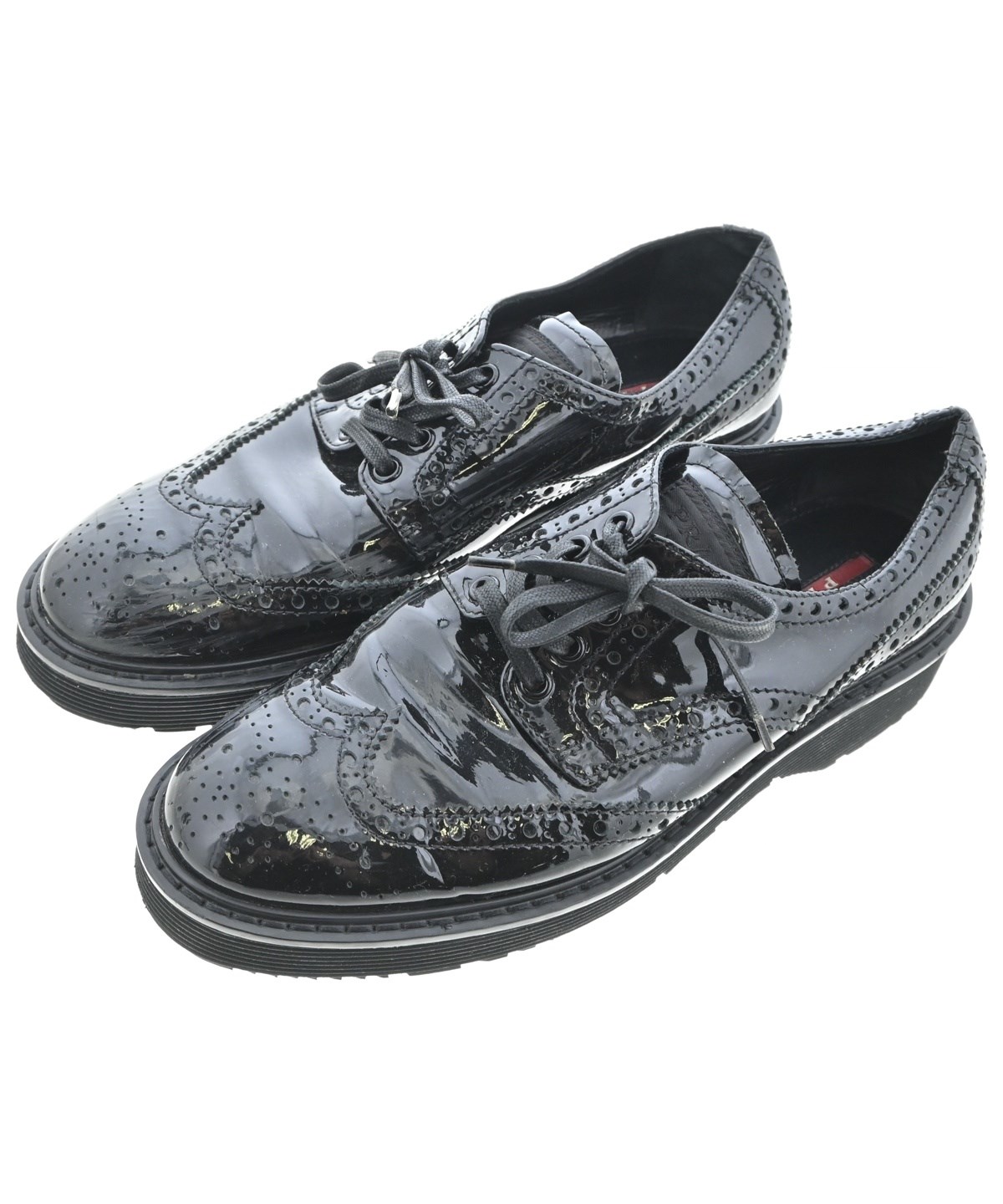 PRADA（プラダ）ドレスシューズ/ローファー 黒 サイズ:EU37 1/2(24cm位