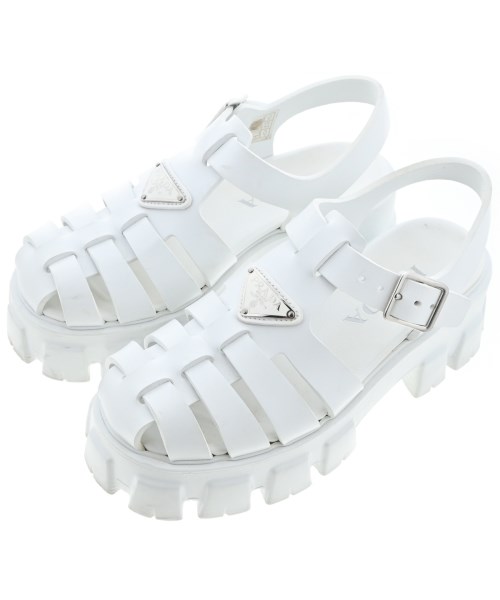 PRADA(プラダ)サンダル 白 サイズ:EU36(22.5cm位)/2200696900037