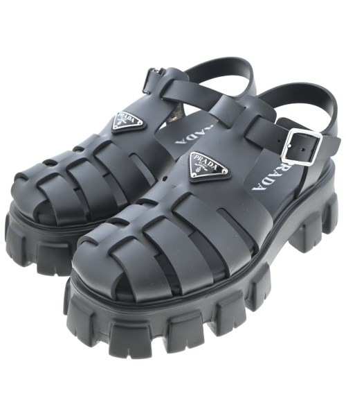 PRADA(プラダ)サンダル 黒 サイズ:7(26cm位)/2200699114011