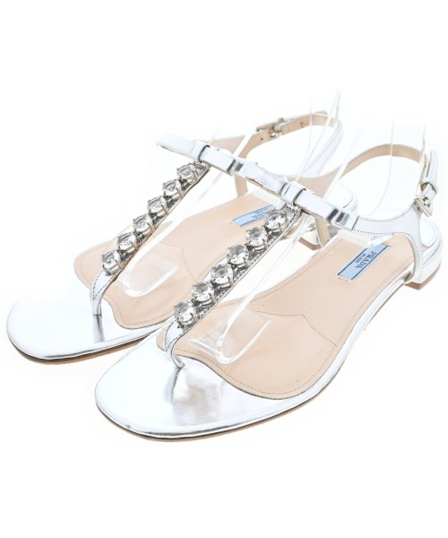 PRADA(プラダ)サンダル シルバー サイズ:EU39(25.5cm位)/2200699201131