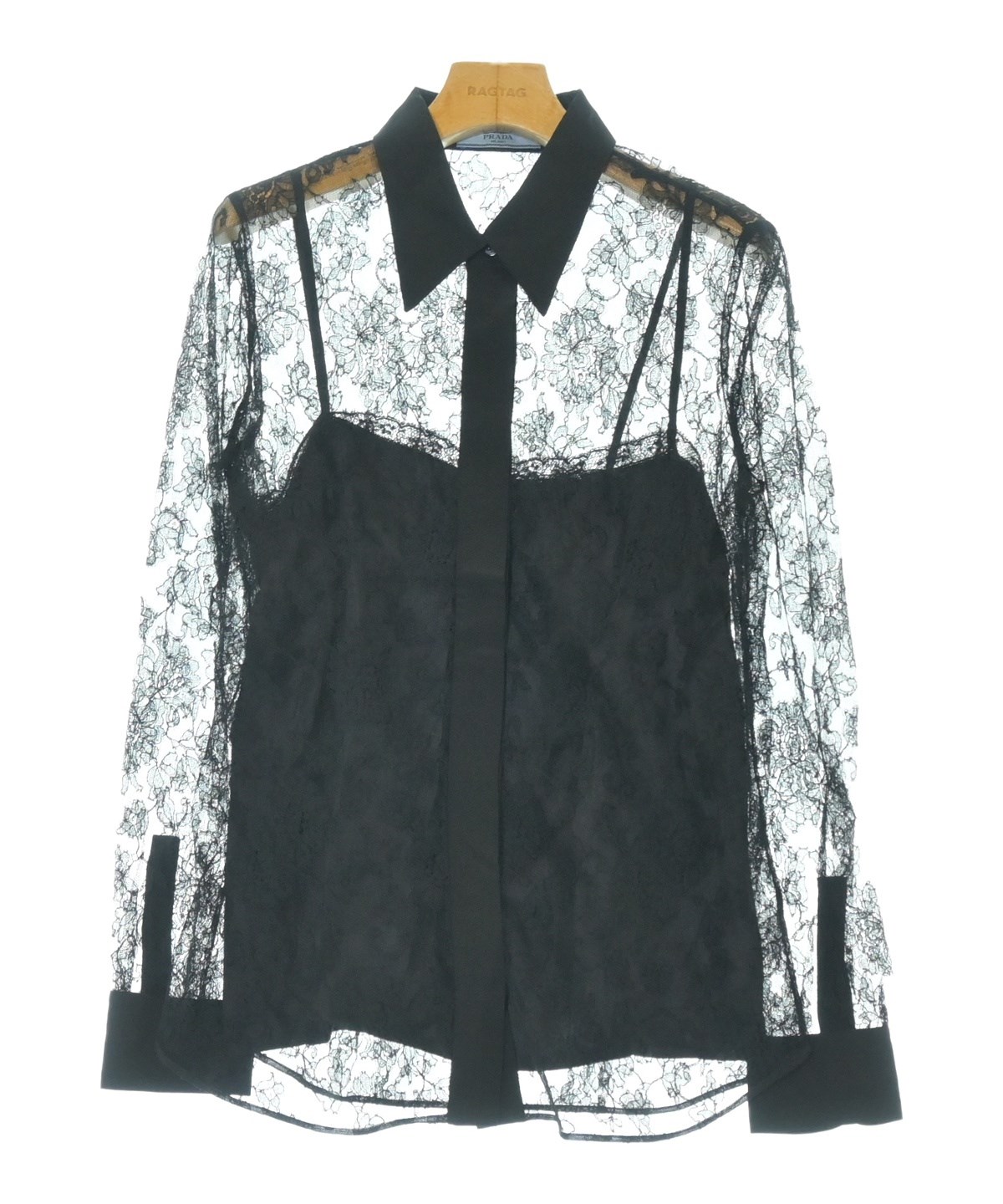 PRADA（プラダ）カジュアルシャツ 黒 サイズ:40(M位) レディース