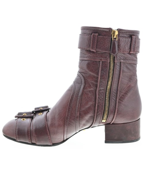PRADA（プラダ）ブーツ 赤 サイズ:EU37 1/2(24cm位) レディース/2200657631086