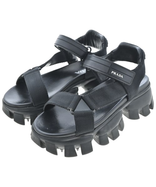 PRADA(プラダ)サンダル 黒 サイズ:EU35 1/2(22cm位)/2200658719042