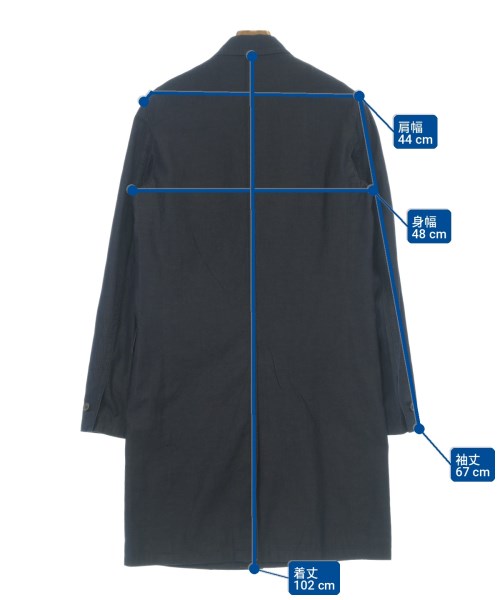 PRADA（プラダ）ステンカラーコート 紺 サイズ:46(M位) メンズ/2200712752039