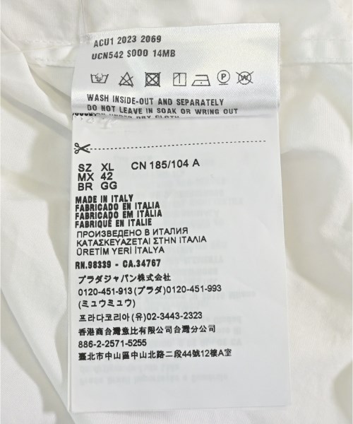 PRADA（プラダ）カジュアルシャツ 白 サイズ:XL メンズ/2200714738017