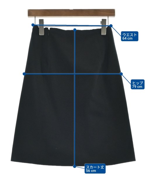 PRADA（プラダ）ひざ丈スカート 紺 サイズ:38(S位) レディース/2200715559048