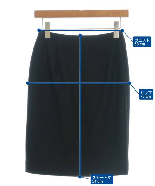 PRADA（プラダ）ひざ丈スカート 黒 サイズ:38(S位) レディース/2200715559055