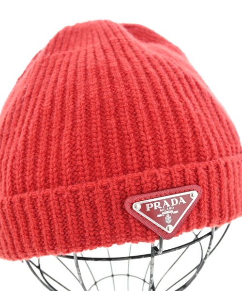 PRADA（プラダ）ニットキャップ・ビーニー 赤 サイズ:M メンズ/2200715878187