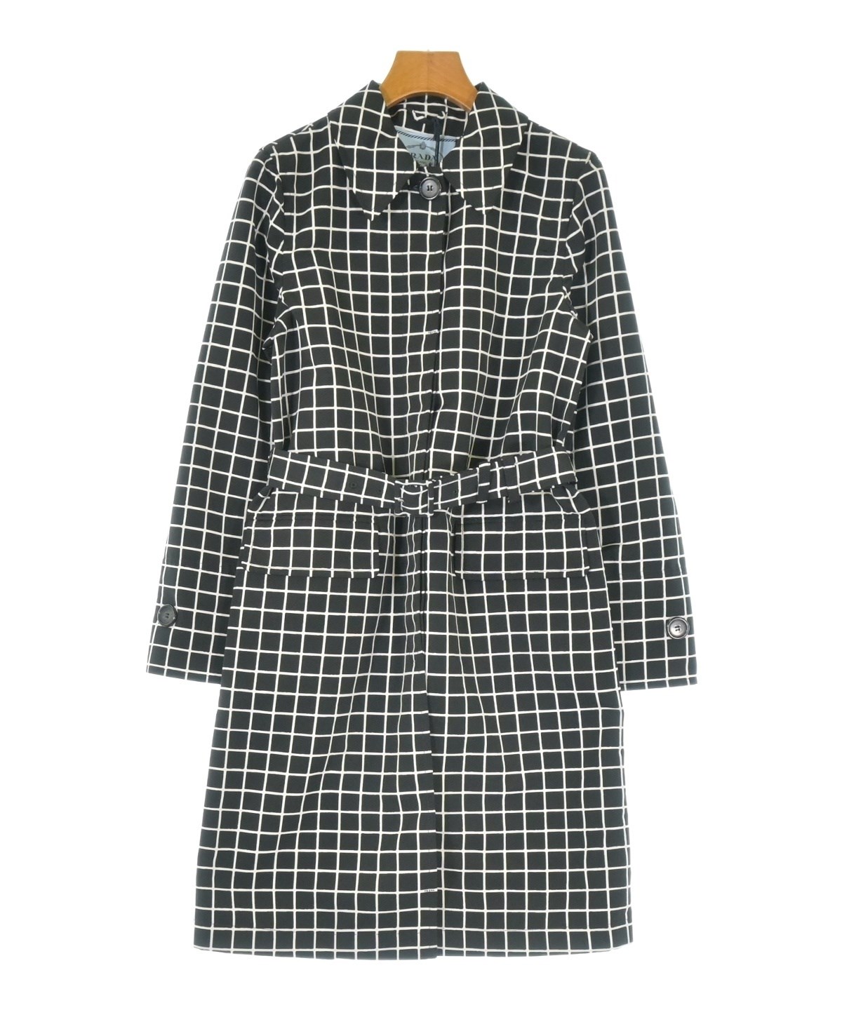PRADA（プラダ）ステンカラーコート 黒 サイズ:36(XS位) レディース