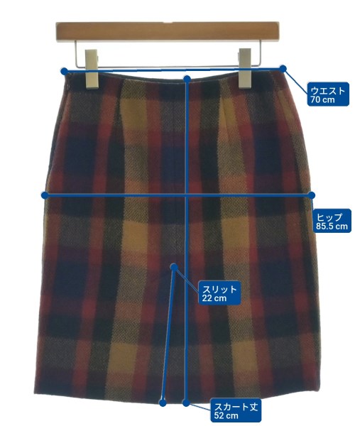 PRADA（プラダ）ひざ丈スカート 紺 サイズ:38(S位) レディース/2200719592041