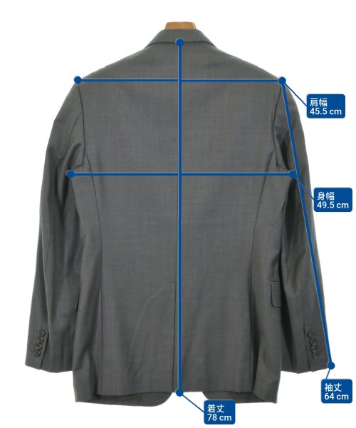PRADA（プラダ）テーラードジャケット グレー サイズ:48(L位) メンズ/2200646175027