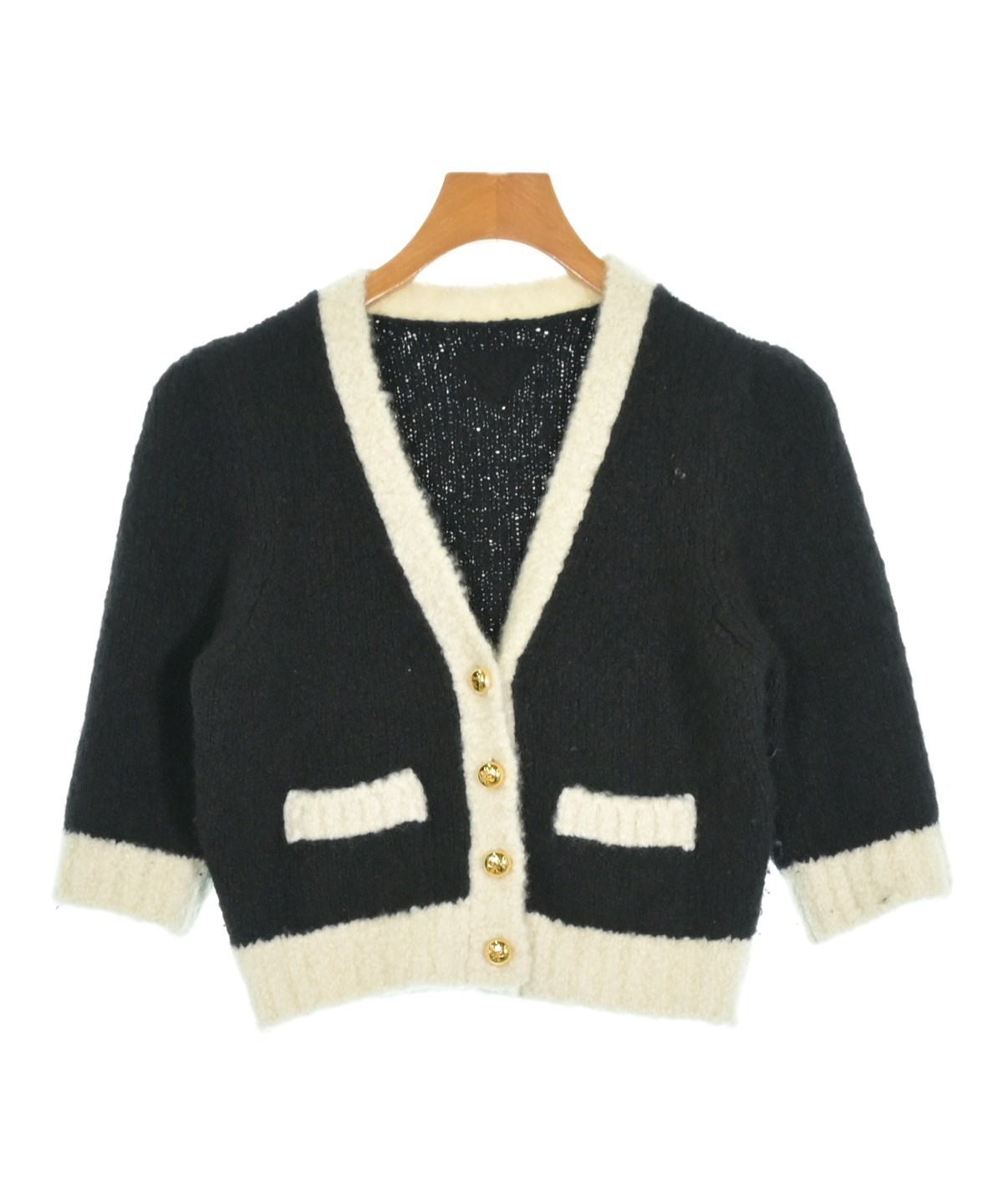 PRADA（プラダ）カーディガン 黒 サイズ:38(S位) レディース