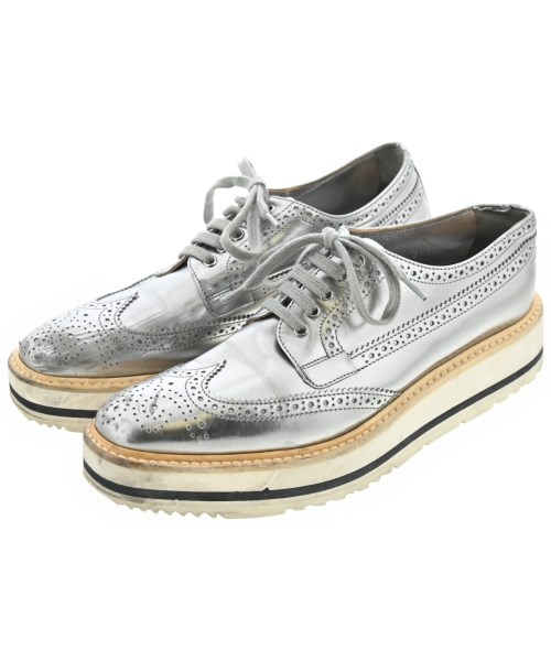 PRADA(プラダ)ドレスシューズ/ローファー シルバー サイズ:37 1/2(24cm位)/2200653136059