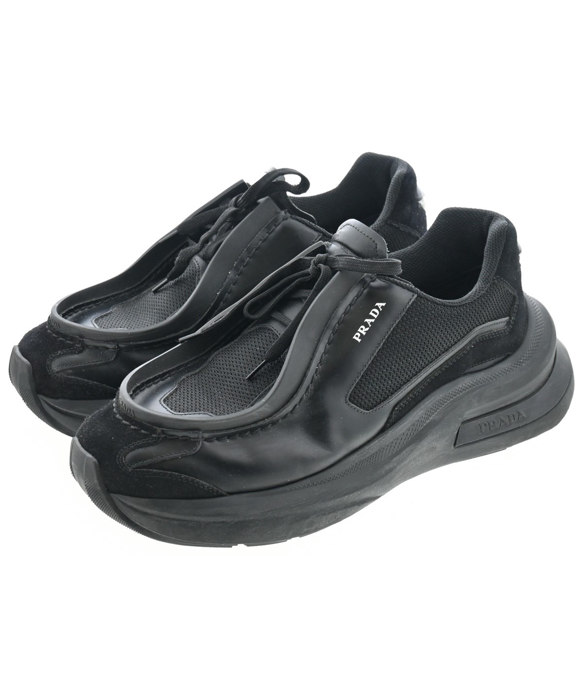 PRADA（プラダ）スニーカー 黒 サイズ:9(28cm位) メンズ/2200653493060