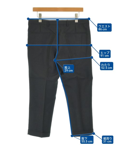 PRADA（プラダ）クロップドパンツ 黒 サイズ:48(L位) メンズ/2200704435162