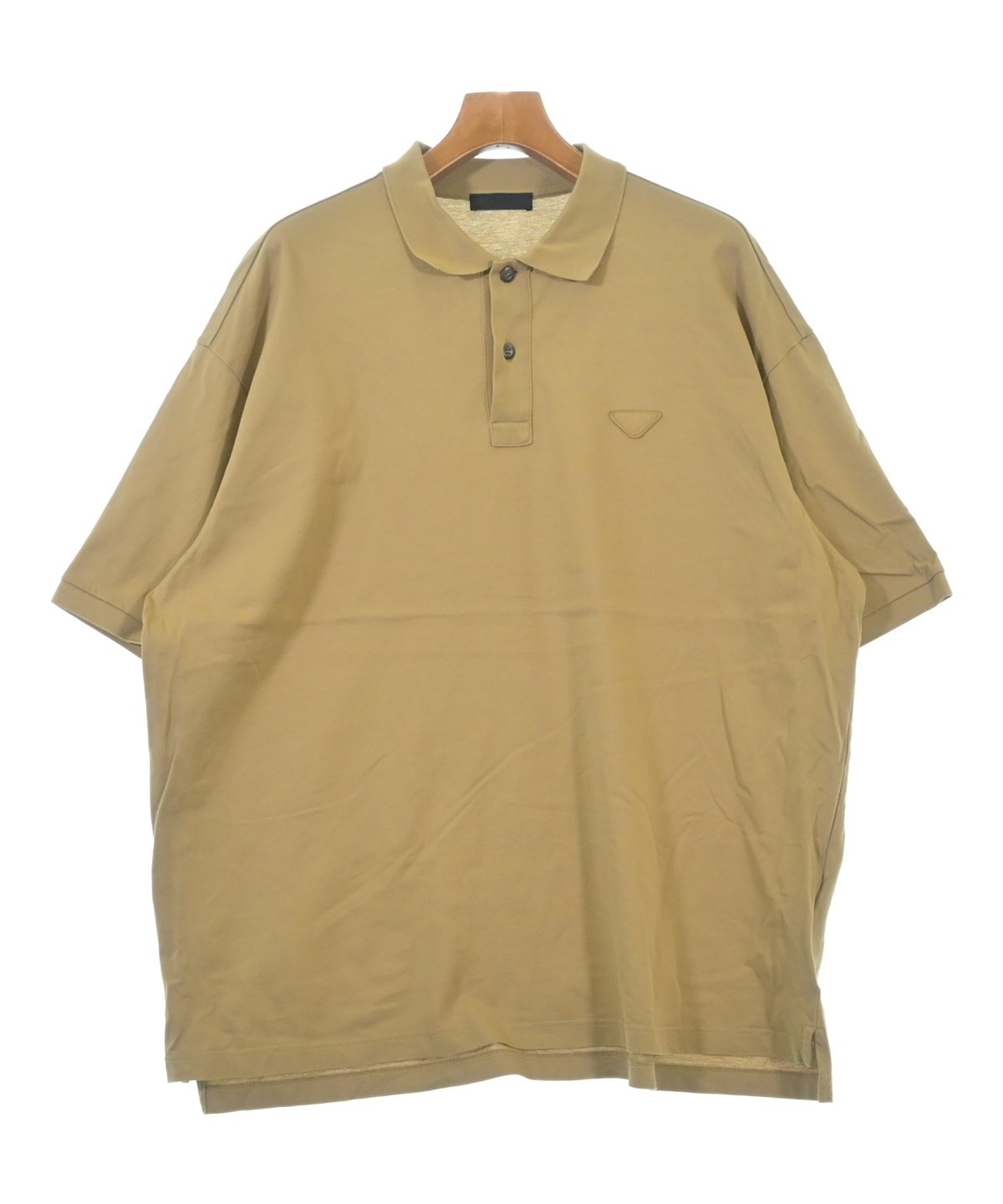 PRADA ベージュ 半袖ポロシャツ 36 PRADA（プラダ）ポロシャツ ベージュ サイズ:M メンズ/2200704333123