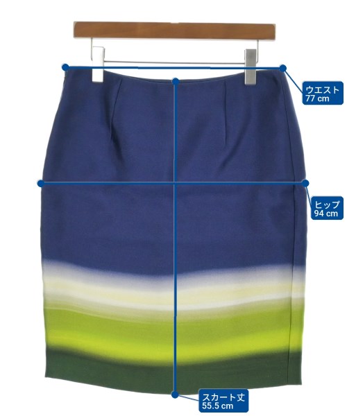 PRADA（プラダ）ひざ丈スカート 青 サイズ:S レディース/2200705976091