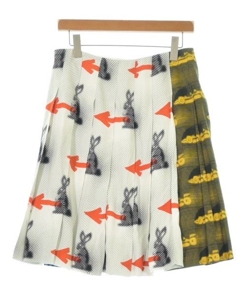 PRADA（プラダ）ひざ丈スカート 白 サイズ:42(M位) レディース/2200710165046