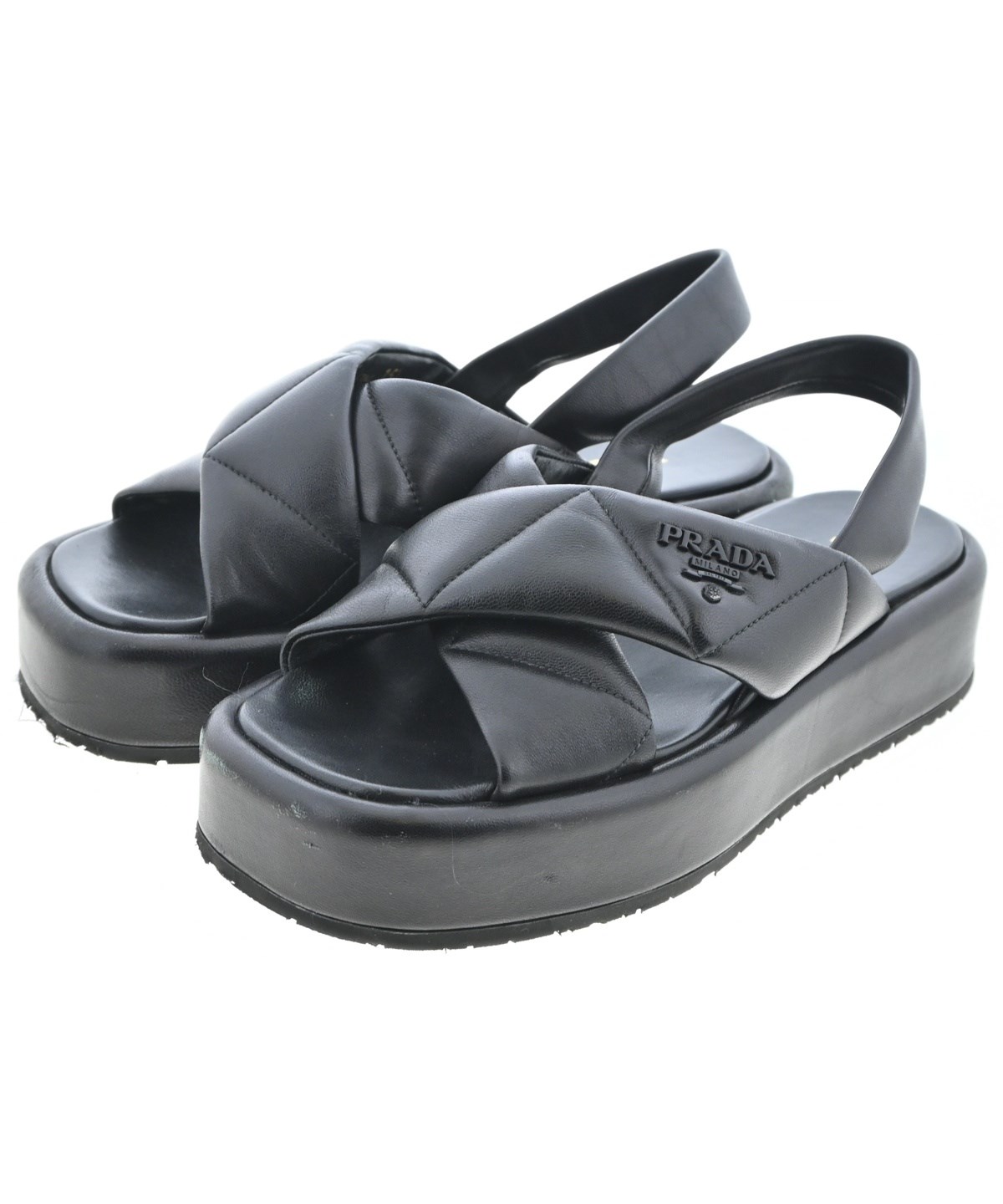 PRADA（プラダ）サンダル 黒 サイズ:EU35 1/2(22cm位) レディース
