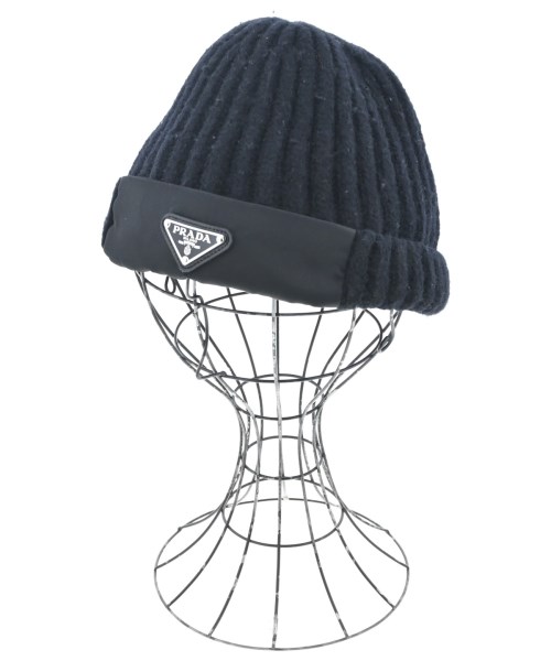 PRADA(プラダ)ニットキャップ・ビーニー 黒 サイズ:M/2200666080042