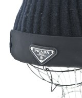 PRADA（プラダ）ニットキャップ・ビーニー 黒 サイズ:M メンズ/2200666080042
