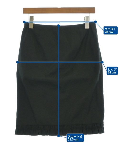 PRADA（プラダ）ひざ丈スカート 黒 サイズ:40(M位) レディース/2200666082077