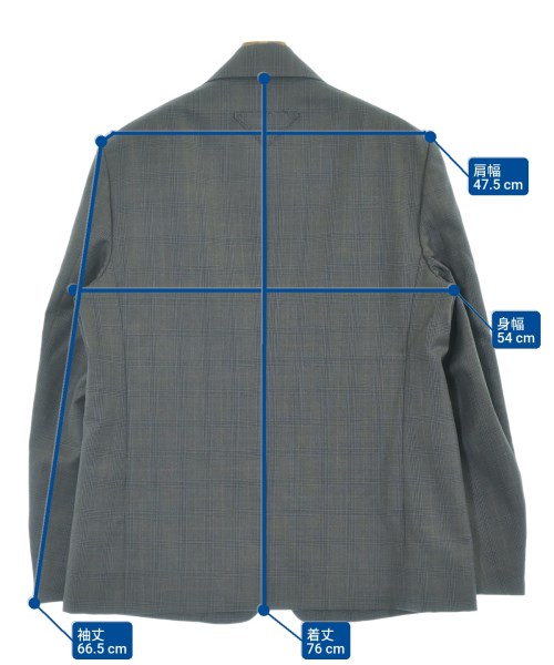 PRADA（プラダ）テーラードジャケット グレー サイズ:48(L位) メンズ/2200667573024