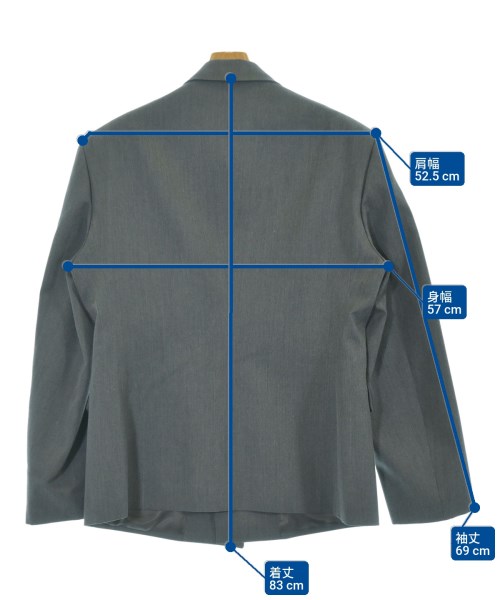 PRADA（プラダ）テーラードジャケット グレー サイズ:52(XXL位) メンズ/2200667573031