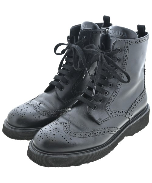 PRADA(プラダ)ブーツ 黒 サイズ:EU38(24.5cm位)/2200669400083