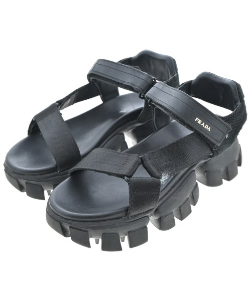 PRADA(プラダ)サンダル 黒 サイズ:EU38(24.5cm位)/2200669700091