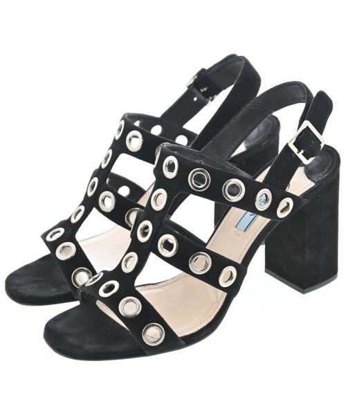 PRADA(プラダ)サンダル 黒 サイズ:EU38(24.5cm位)/2200670721061