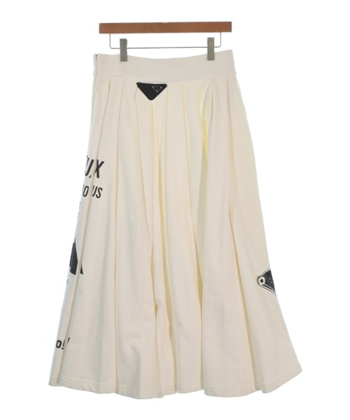 PRADA（プラダ）ロング・マキシ丈スカート 白 サイズ:M レディース/2200670750023