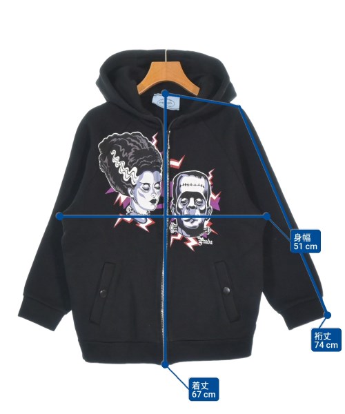 PRADA（プラダ）パーカー 黒 サイズ:M レディース/2200670750108