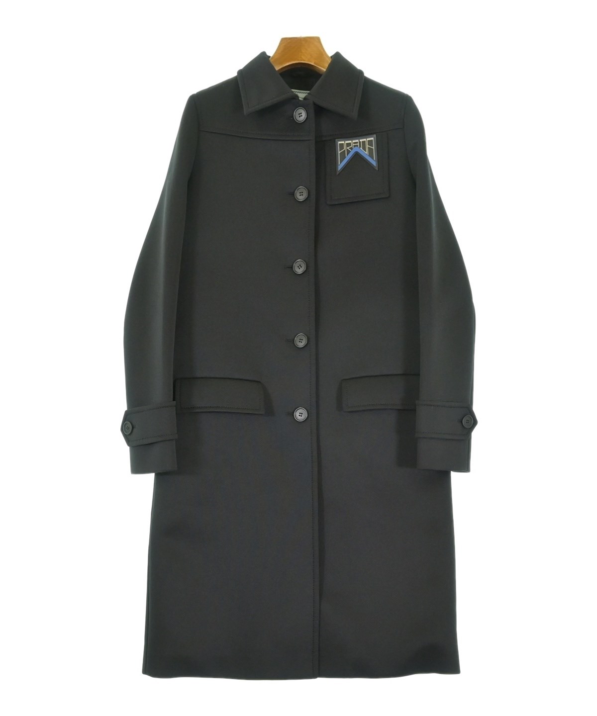 PRADA（プラダ）ステンカラーコート 黒 サイズ:36(XS位) レディース