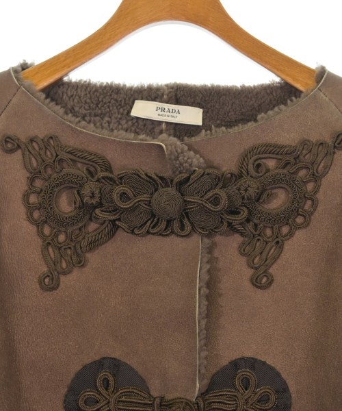 PRADA（プラダ）ムートンコート 茶 サイズ:42(M位) レディース/2200733548017