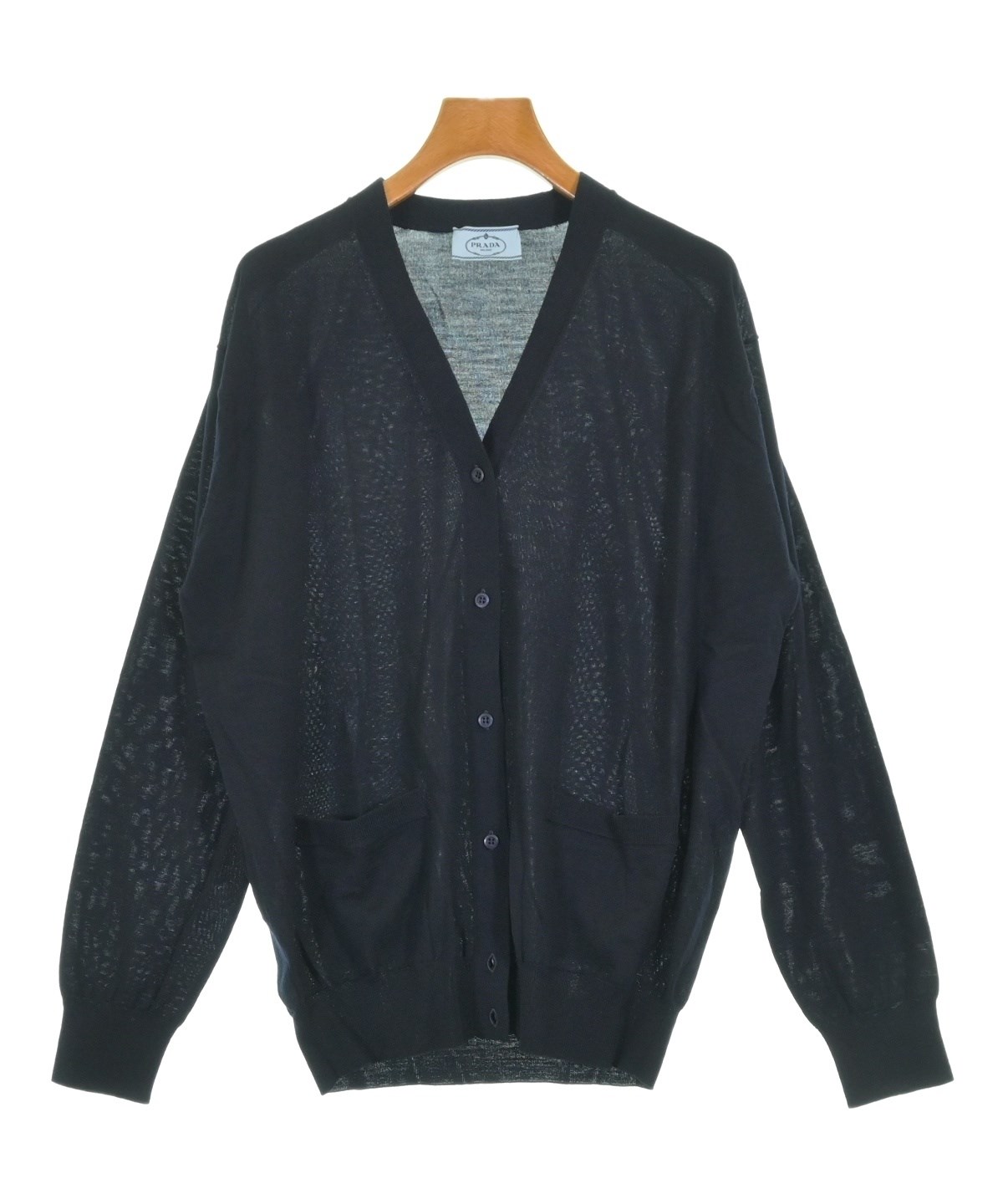 PRADA（プラダ）カーディガン 紺 サイズ:42(M位) レディース