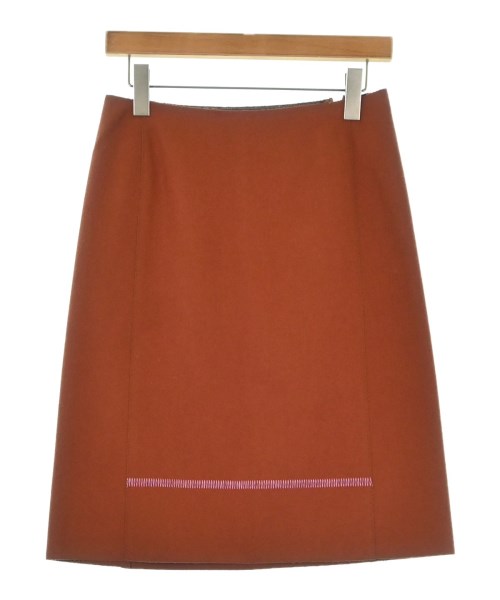 PRADA(プラダ)ひざ丈スカート 茶 サイズ:38(S位)/2200687484034