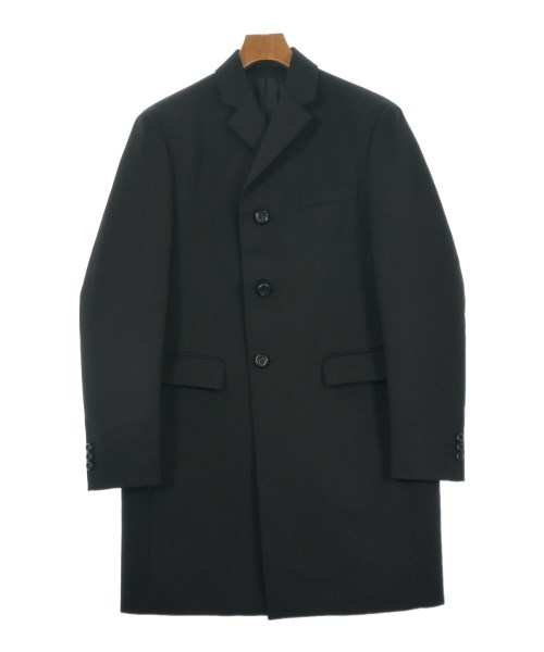 PRADA(プラダ)チェスターコート 黒 サイズ:46(M位)/2200690585018