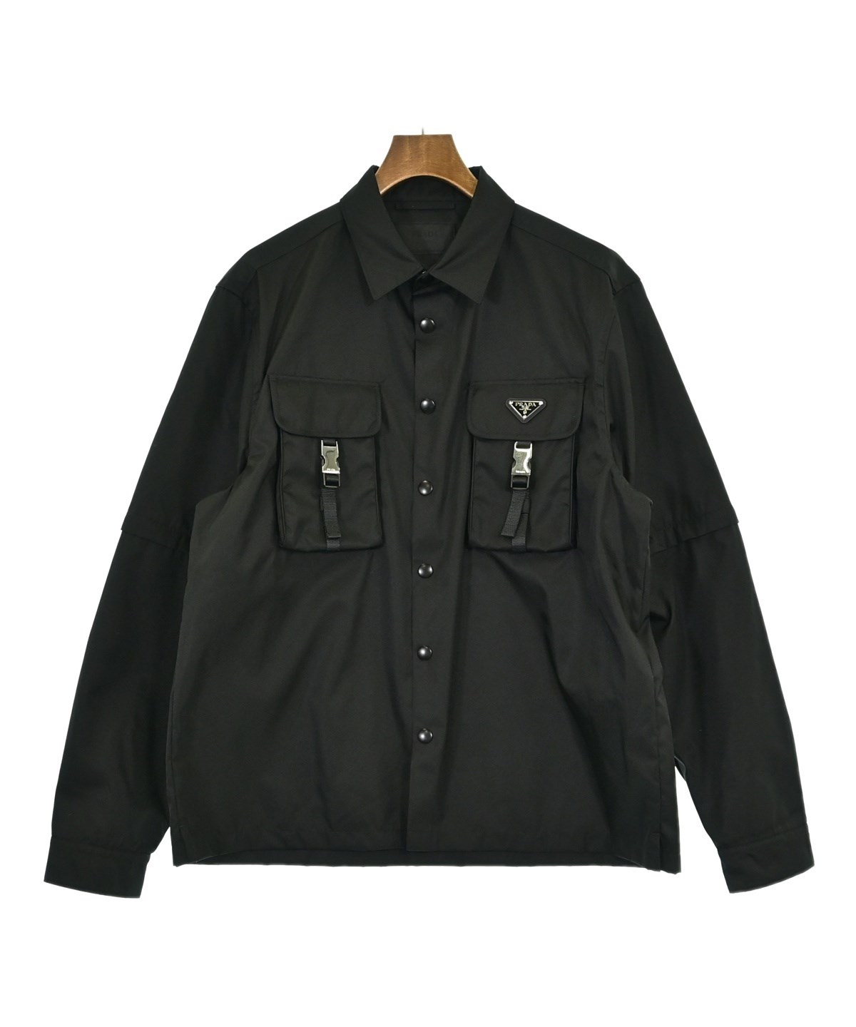 PRADA（プラダ）カジュアルシャツ 黒 サイズ:XL メンズ/2200693453024