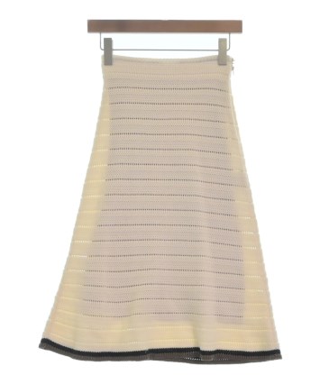 FENDI(フェンディ)ひざ丈スカート 白 サイズ:36(XS位 FENDI(フェンディ)ひざ丈スカート 白 サイズ:36(XS位