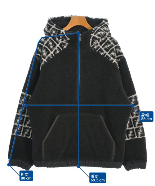 FENDI（フェンディ）パーカー 黒 サイズ:XS メンズ/2200510685010