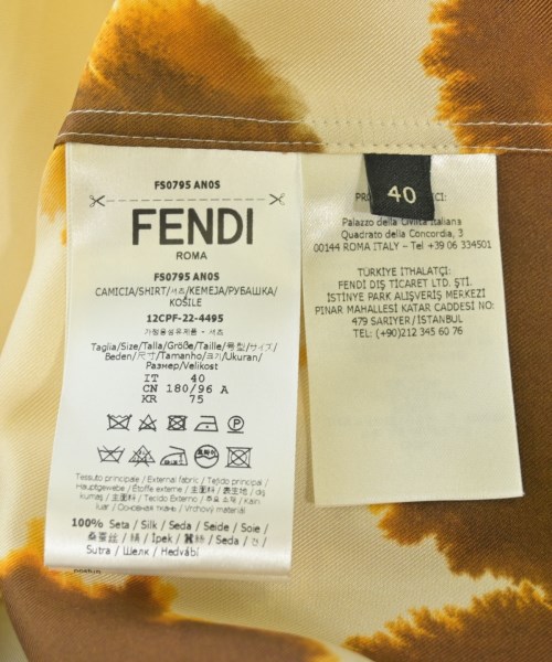 FENDI（フェンディ）カジュアルシャツ 茶 サイズ:40(L位) メンズ/2200487737057