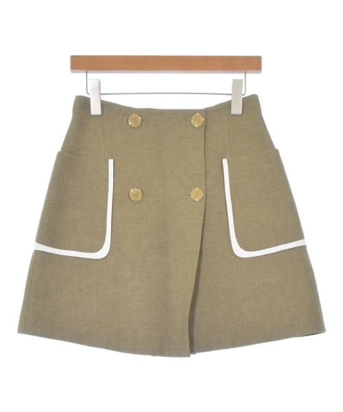FENDI(フェンディ)ミニスカート カーキ サイズ:42(M位)/2200621189025