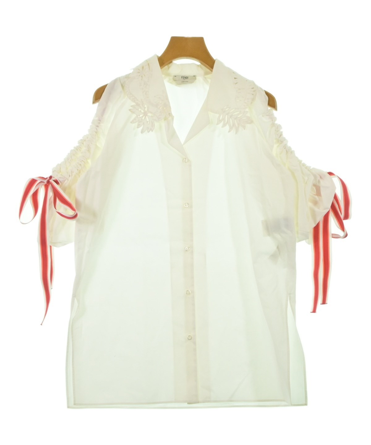 FENDI フェンディ ブラウス レディース 【古着】【中古】 FENDI（フェンディ）ブラウス 白 サイズ:40(M位) レディース