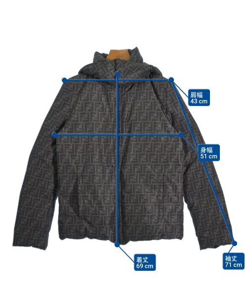 FENDI（フェンディ）ダウンジャケット/ダウンベスト グレー サイズ:44(S位) メンズ/2200579298145