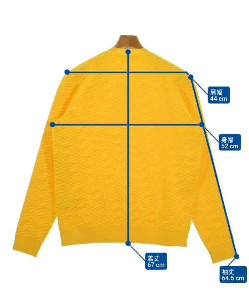 FENDI（フェンディ）ニット・セーター 黄 サイズ:48(L位) メンズ/2200623082331