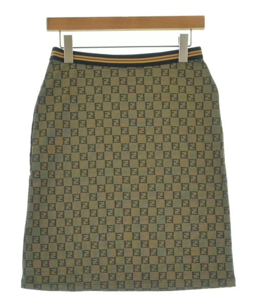 FENDI（フェンディ）ひざ丈スカート カーキ サイズ:44(L位) レディース/2200629207028