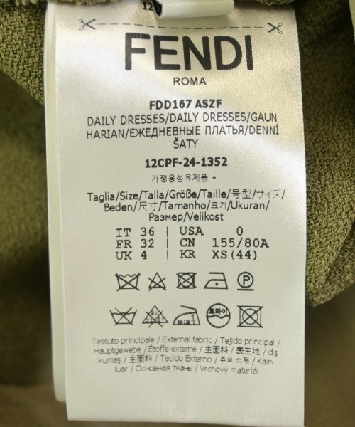 FENDI（フェンディ）ワンピース カーキ サイズ:36(XS位) レディース/2200615499246